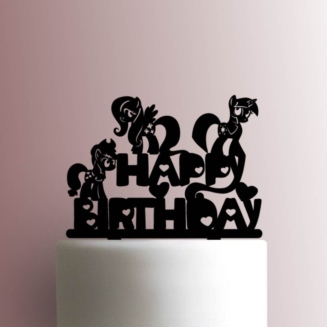 My Little Pony Happy Birthday - Acrylic Cake Topper
