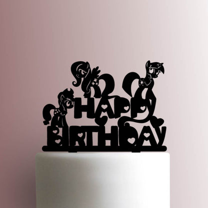 My Little Pony Happy Birthday - Acrylic Cake Topper