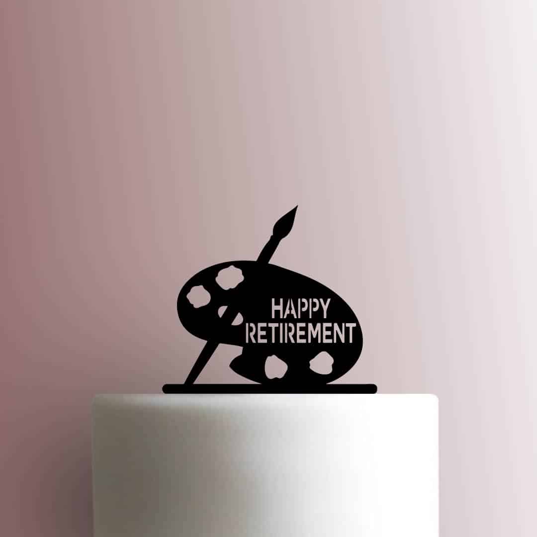 Paint Palette Happy Retirement - Acrylic Cake Topper