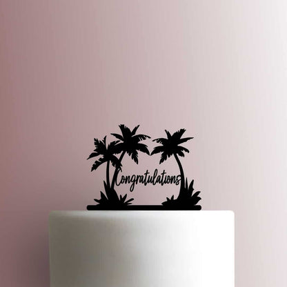 Palm Trees Congratulations - Acrylic Cake Topper