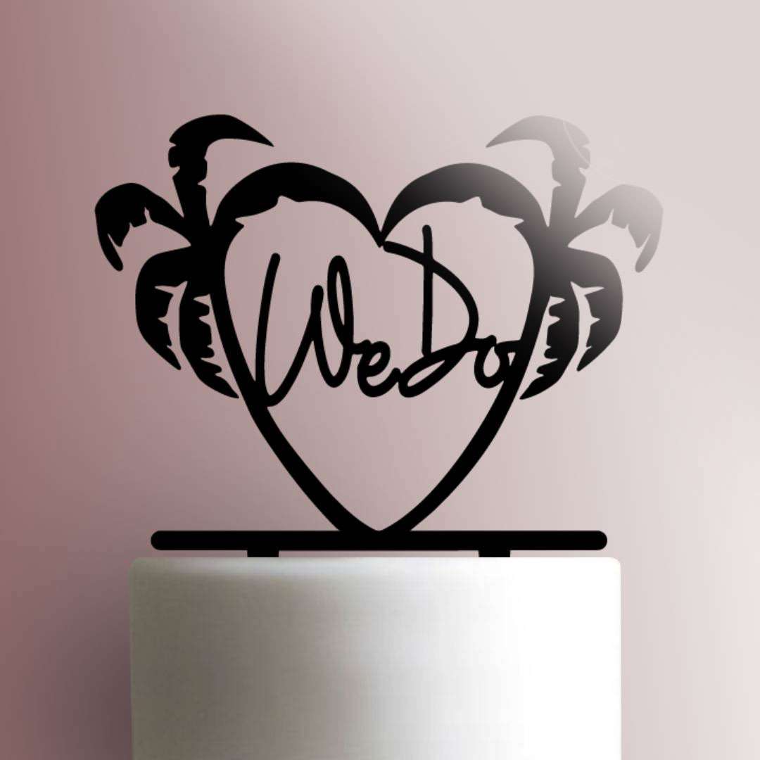 Palm Trees Wedding- Acrylic Cake Topper