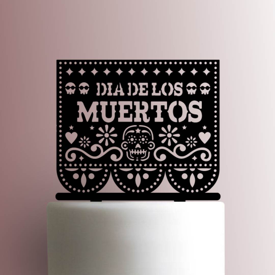 Dia De Los Muertos ? Papel Picado - Acrylic Cake Topper