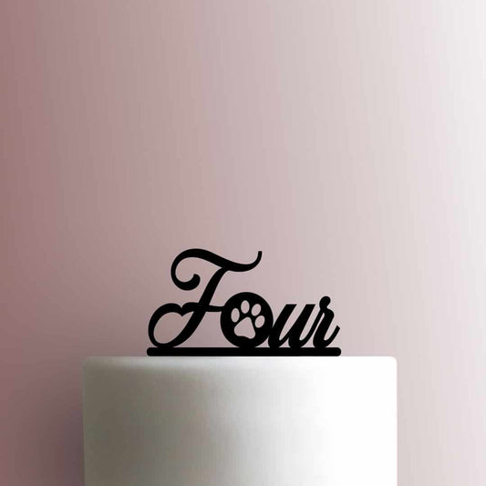 Paw Four - Acrylic Cake Topper