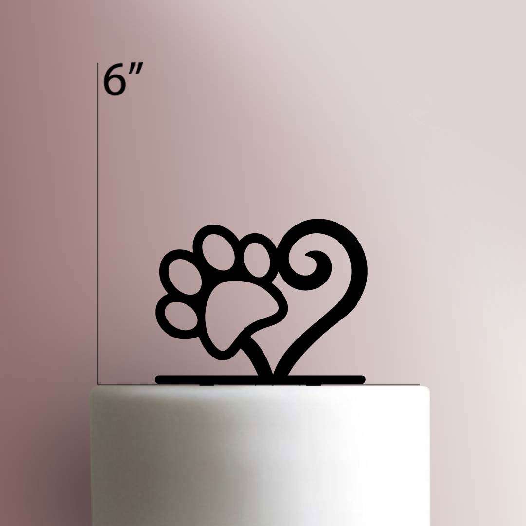 Paw Heart- Acrylic Cake Topper