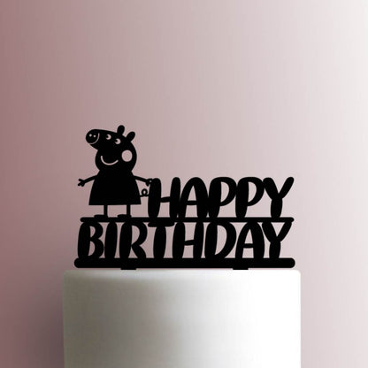 Peppa Pig Happy Birthday - Acrylic Cake Topper