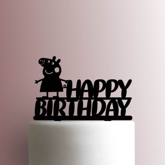 Peppa Pig Happy Birthday - Acrylic Cake Topper