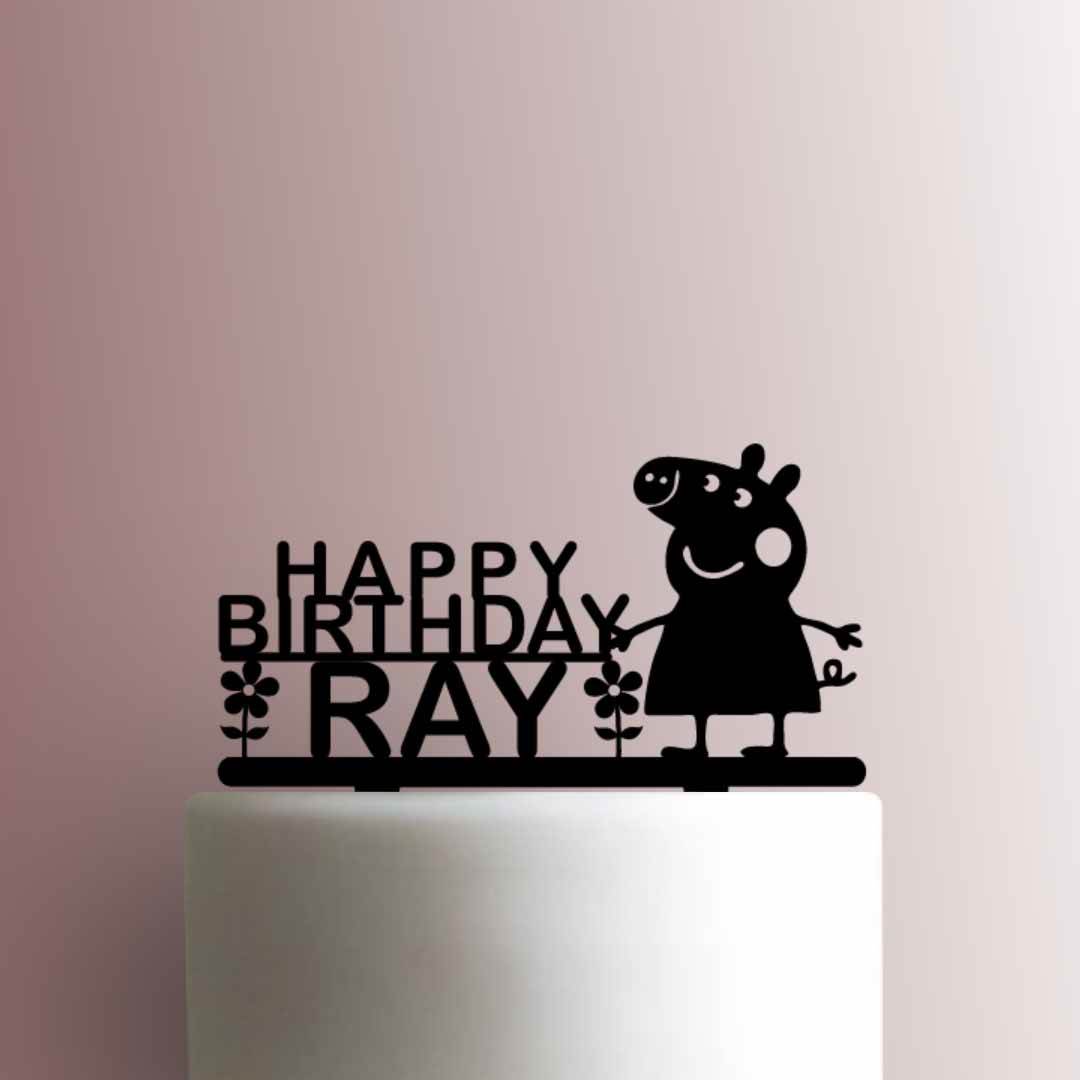 Peppa Pig Name - Acrylic Cake Topper