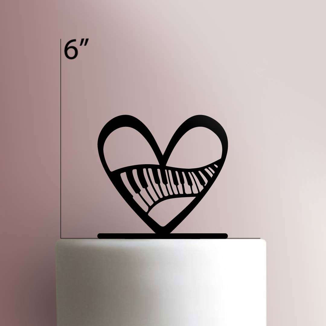 Piano Heart- Acrylic Cake Topper