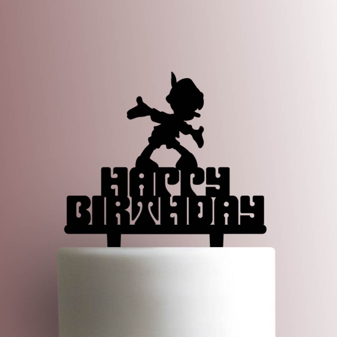 Pinocchio Happy Birthday - Acrylic Cake Topper