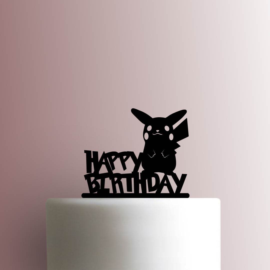 Pokemon ? Pikachu Happy Birthday - Acrylic Cake Topper