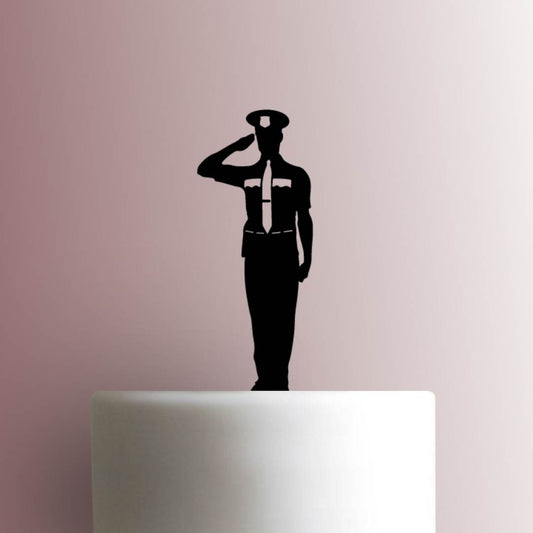 Police Officer Saluting - Acrylic Cake Topper