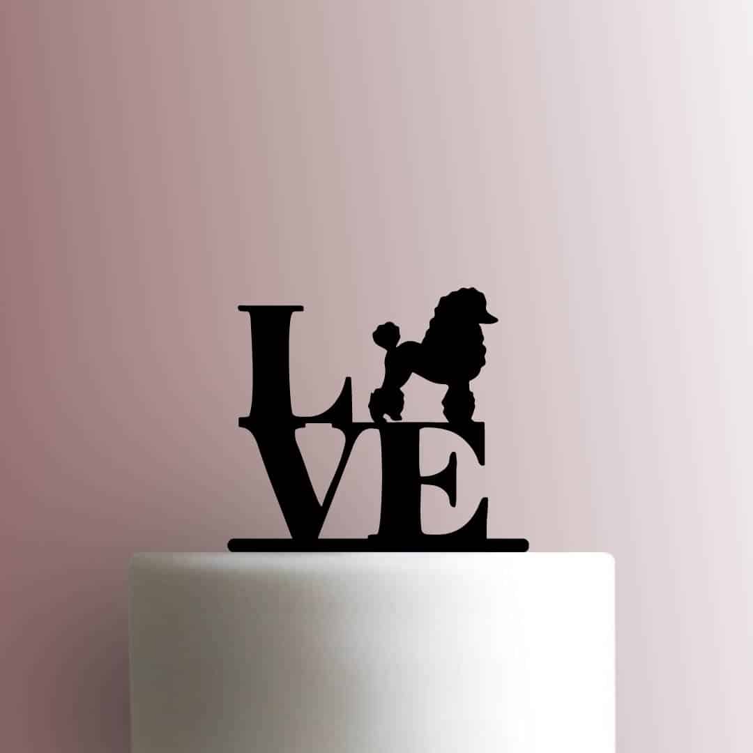 Poodle Dog Love - Acrylic Cake Topper