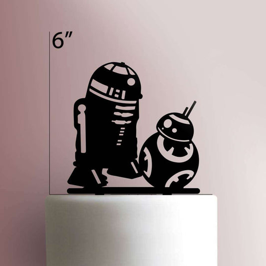 R2-D2 and BB-8- Acrylic Cake Topper