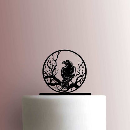 Raven on Branch - Acrylic Cake Topper