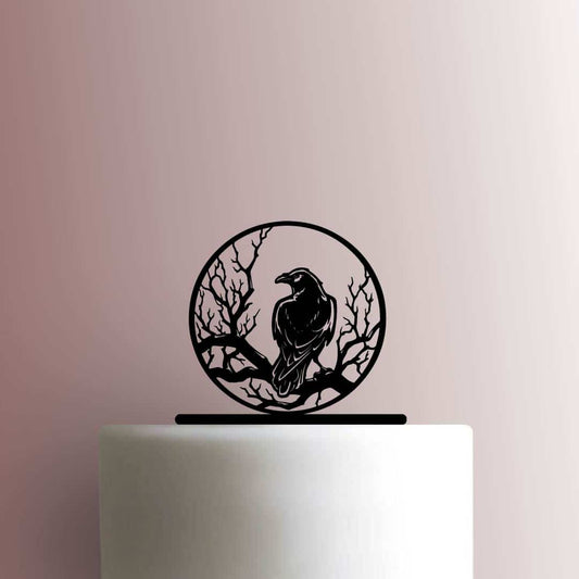 Raven on Branch - Acrylic Cake Topper
