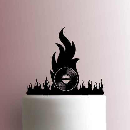Record in Flames - Acrylic Cake Topper