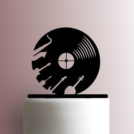 Record with Instruments - Acrylic Cake Topper