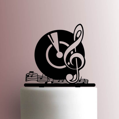 Record with Treble Clef - Acrylic Cake Topper