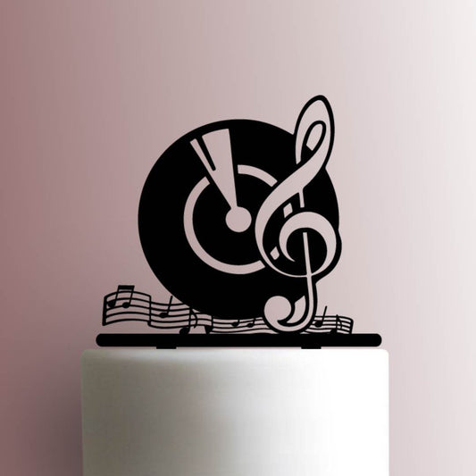 Record with Treble Clef - Acrylic Cake Topper