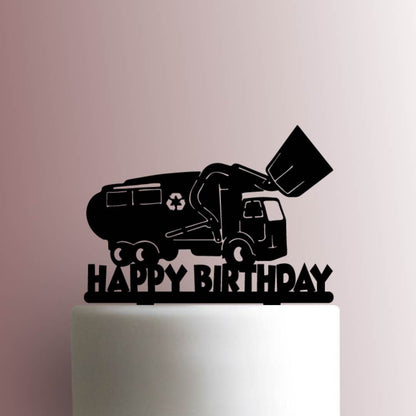 Recycle Truck Happy Birthday - Acrylic Cake Topper
