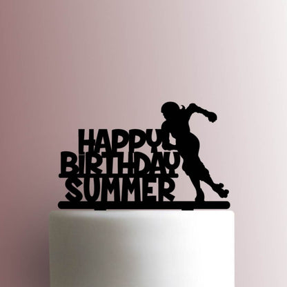 Roller Derby Happy Birthday Name 225-A21- Acrylic Cake Topper