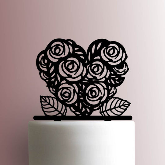 Rose Heart - Acrylic Cake Topper