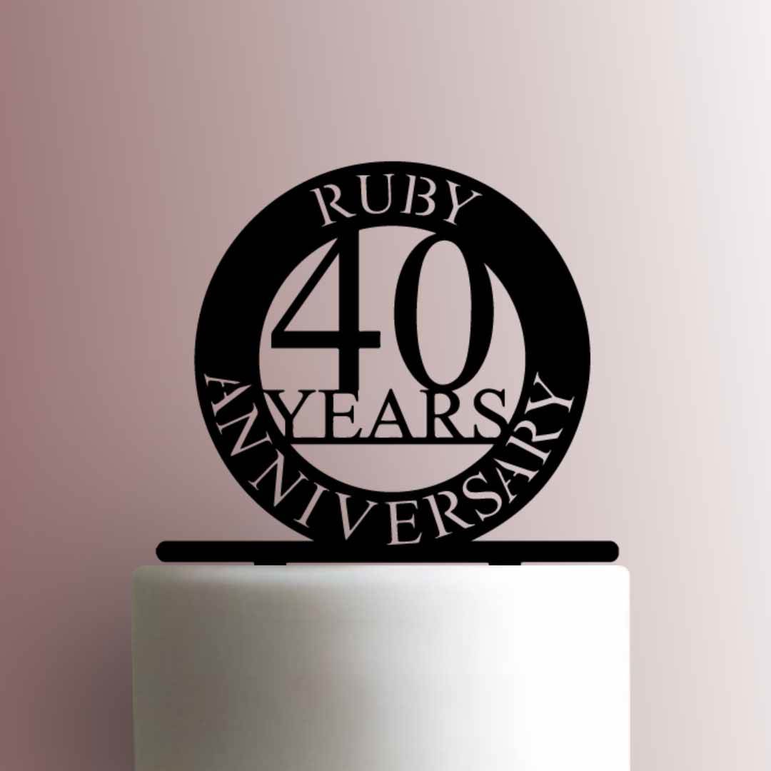 Ruby Anniversary - Acrylic Cake Topper