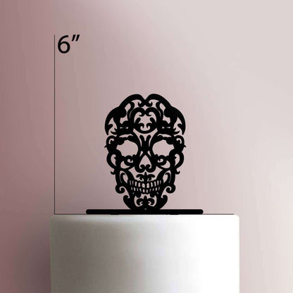 Scroll Skull- Acrylic Cake Topper