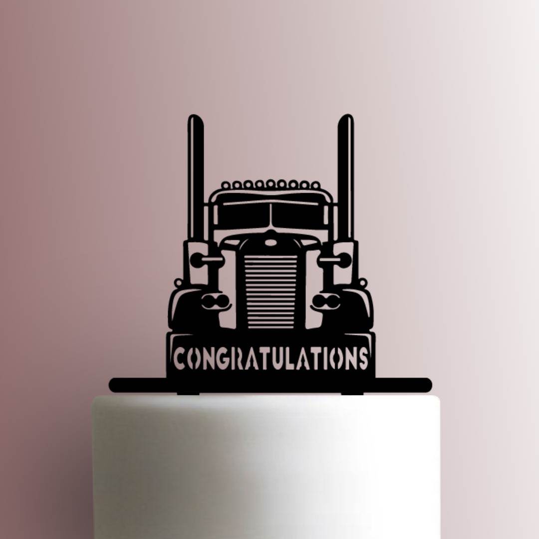 Semi Truck Congratulations - Acrylic Cake Topper