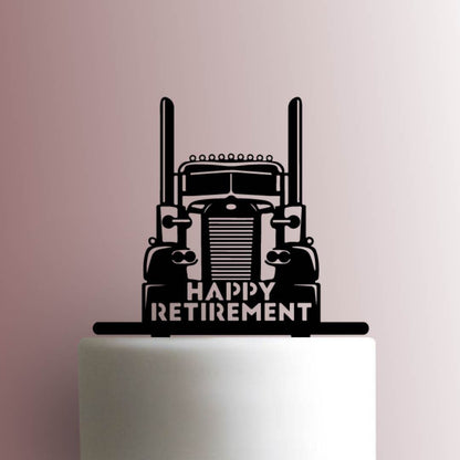 Semi Truck Happy Retirement - Acrylic Cake Topper