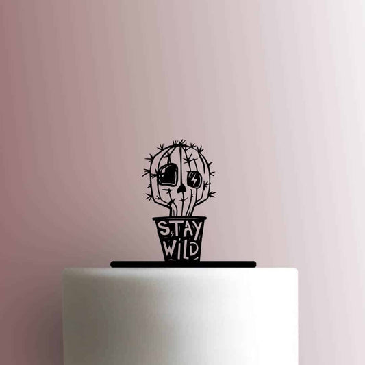 Skull Cactus Stay Wild - Acrylic Cake Topper