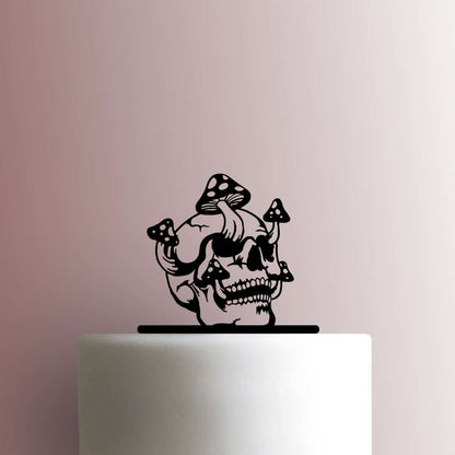 Skull with Mushrooms - Acrylic Cake Topper