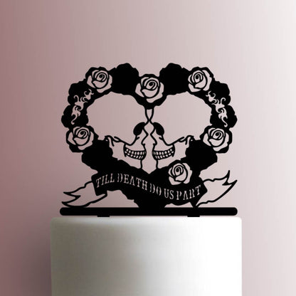 Skulls Till Death Do Us Part - Acrylic Cake Topper