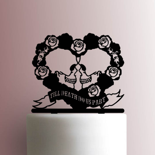 Skulls Till Death Do Us Part - Acrylic Cake Topper