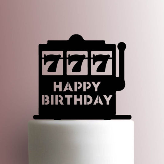 Slot Machine Happy Birthday - Acrylic Cake Topper