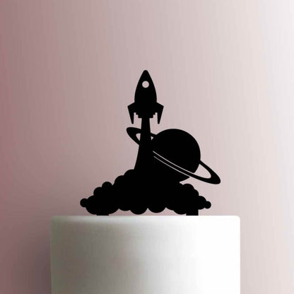 Spaceship and Saturn - Acrylic Cake Topper