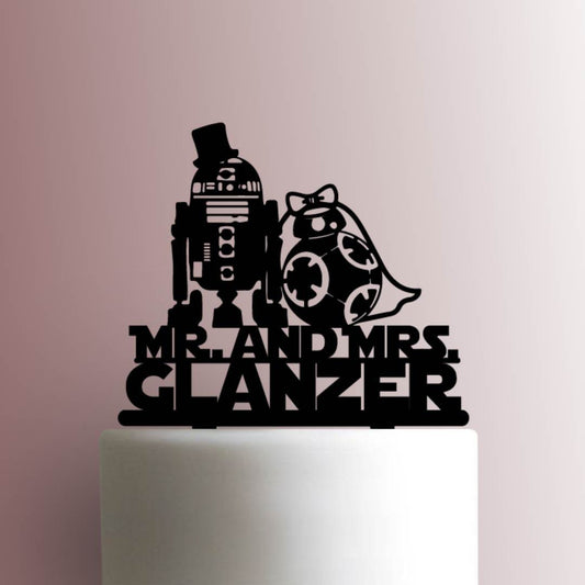 Star Wars ? Custom R2D2 and BB8 Wedding Name - Acrylic Cake Topper