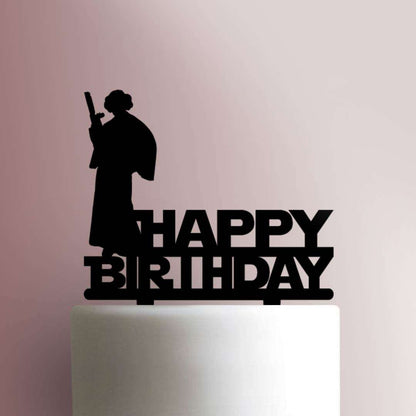 Star Wars ? Leia Happy Birthday- Acrylic Cake Topper