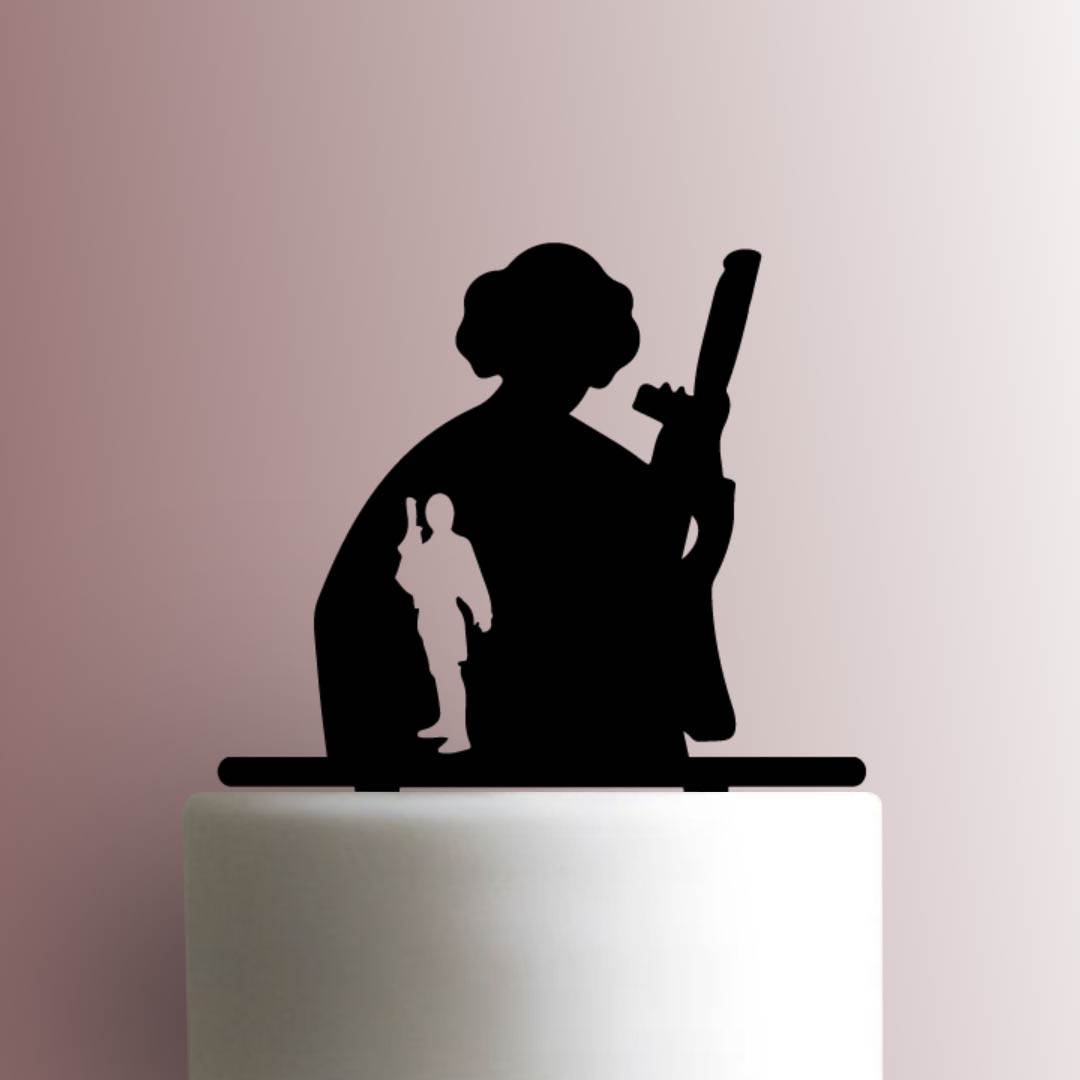 Star Wars ? Princess Leia and Han Solo Cameo - Acrylic Cake Topper
