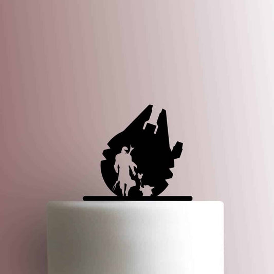 Star Wars ? The Mandalorian ? Death Star Yoda and Boba Fett - Acrylic Cake Topper