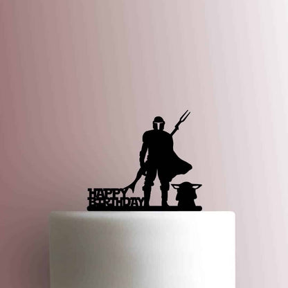 Star Wars ? The Mandalorian Happy Birthday - Acrylic Cake Topper