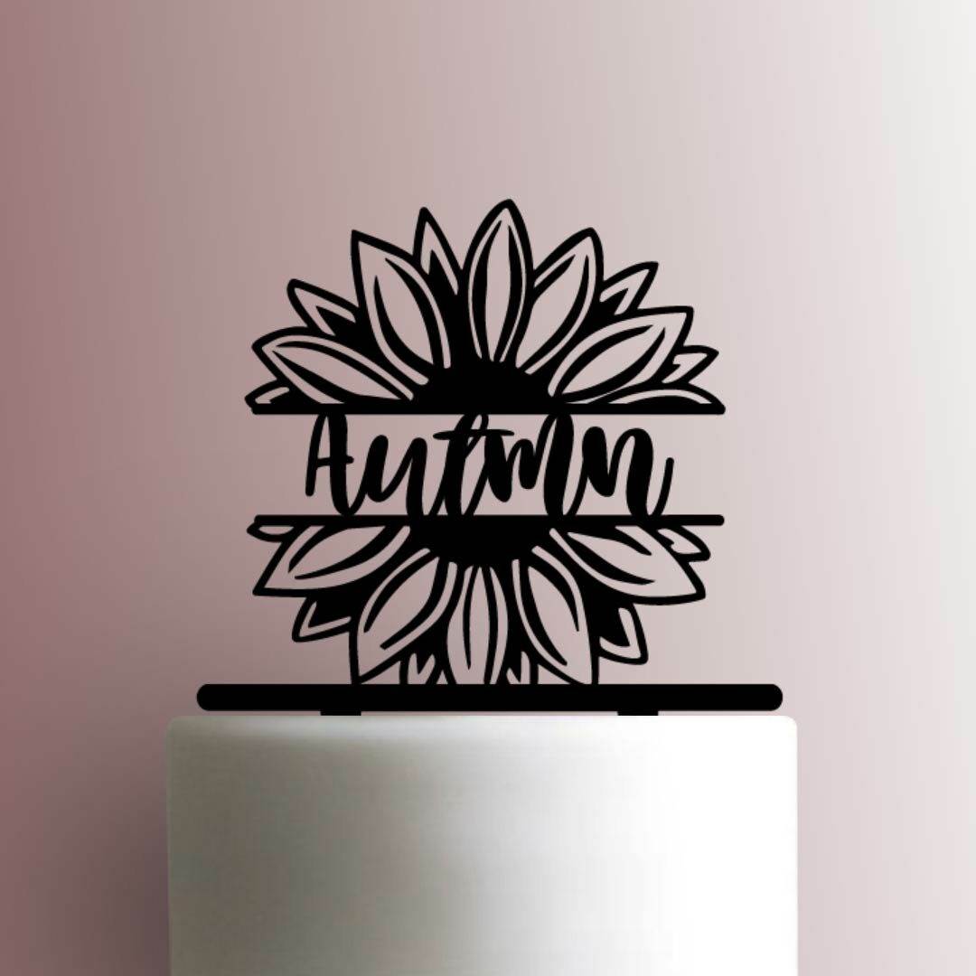 Sunflower Name - Acrylic Cake Topper