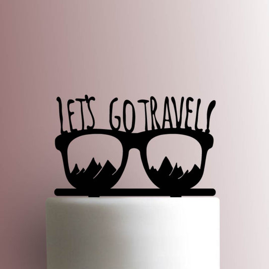 Sunglasses Lets Go Travel - Acrylic Cake Topper