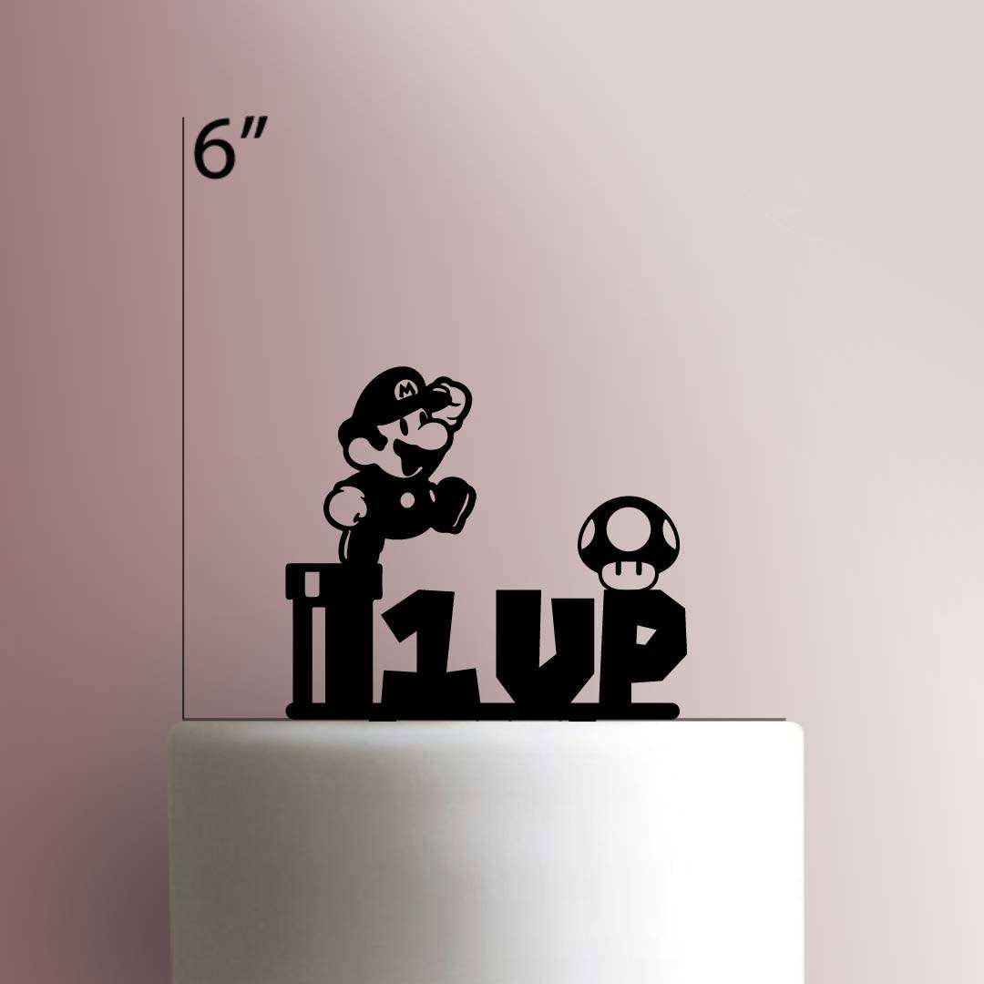 Super Mario ? 1 Up- Acrylic Cake Topper