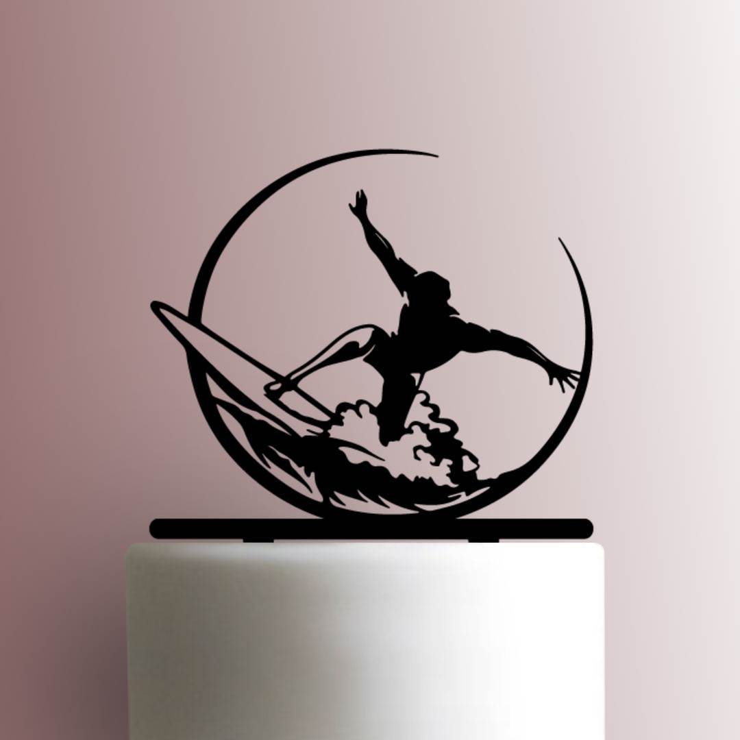 Surfer Riding Wave - Acrylic Cake Topper – Eaton Worx