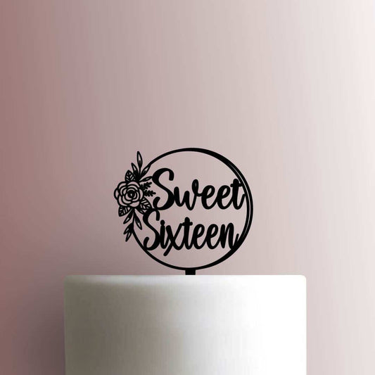 Sweet Sixteen Flower - Acrylic Cake Topper