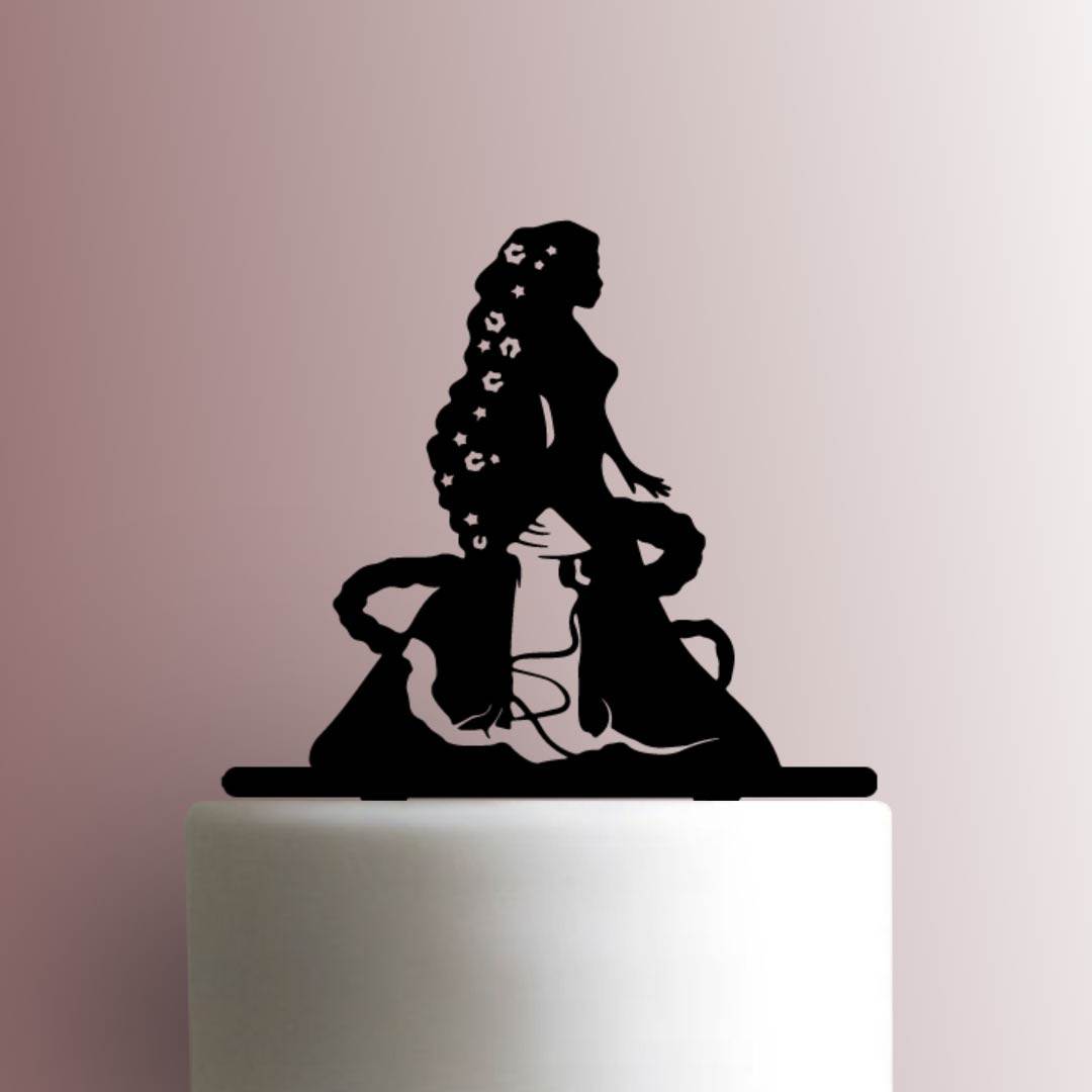 Tangled ? Rapunzel with Tower Cameo - Acrylic Cake Topper