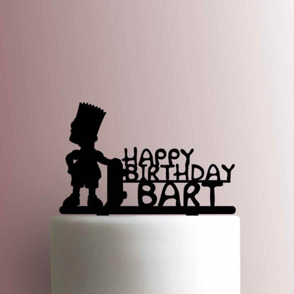 The Simpsons ? Bart Happy Birthday Name 225-A28- Acrylic Cake Topper