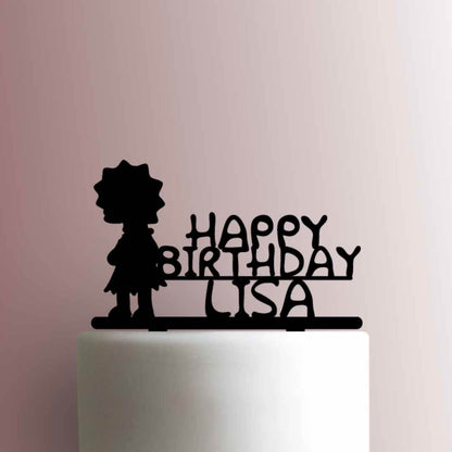 The Simpsons ? Lisa Happy Birthday Name 225-A28- Acrylic Cake Topper