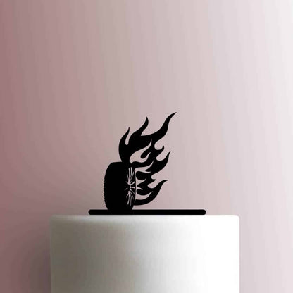 Tire in Flames - Acrylic Cake Topper